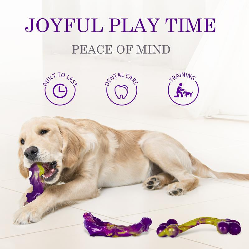 Apasiri 3 Pack Tough Dog Toys for Aggressive Chewers , Indestructible Dog Toy for Large Dogs, Bacon Flavored, Keeps Dogs Busy