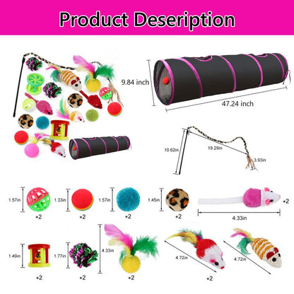 Cat Tunnel Dog Training Tunnel - Foldable Storage Tunnel for Cat Interactive Toys, Ideal for Pet Training and Play