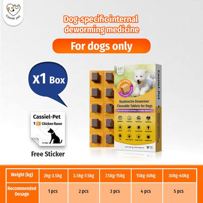 Cassiel Pet Natural Dog Parasite Support Chews Herbal Deworming Treats Chicken Flavor for Digestive Skin Health Immune Support Easy Feed