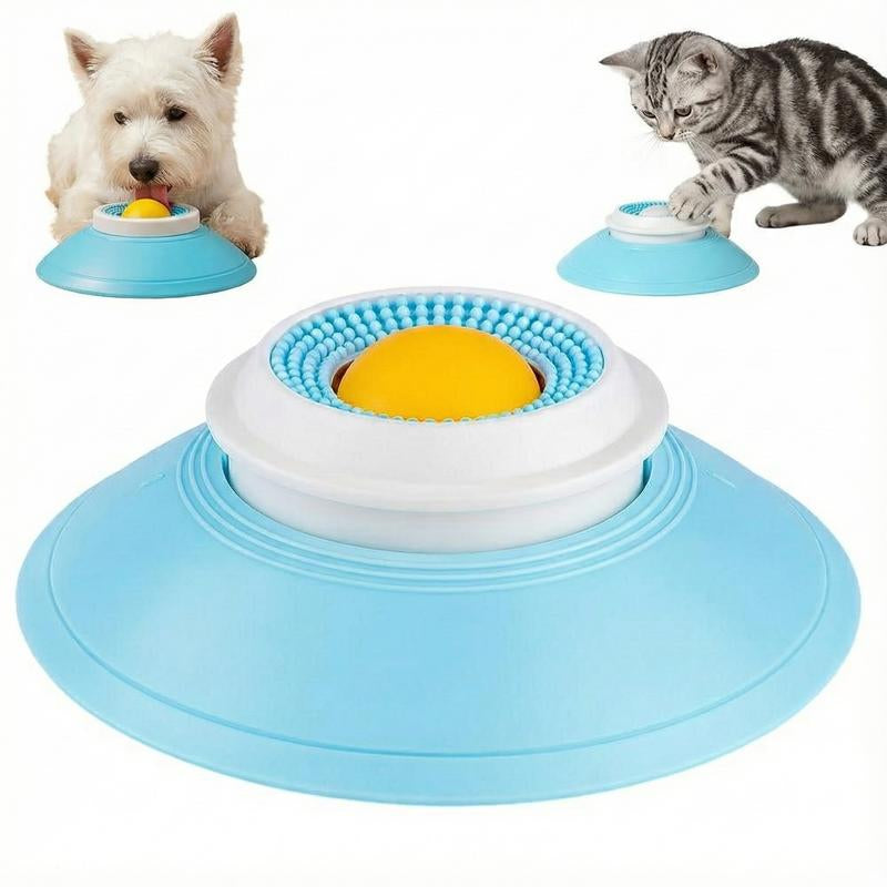 Mess-Free Dog Liquid Slow Feeder with Oral Care Texture, Keeps Face Clean Rolling Ball Bowl for Yogurt & Broth, Tongue Cleaning