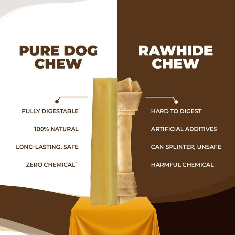 Pure Dog Chew Original Yak Cheese Chew - 1 OZ X 3 Sticks, Long-Lasting Himalayan Dog Chew, Rich in Protein & Calcium, 100% Natural, Grain-Free, Gluten-Free