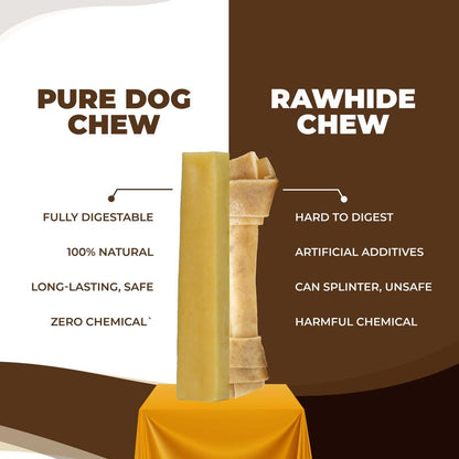 Pure Dog Chew Original Yak Cheese Chew - 1 OZ X 3 Sticks, Long-Lasting Himalayan Dog Chew, Rich in Protein & Calcium, 100% Natural, Grain-Free, Gluten-Free