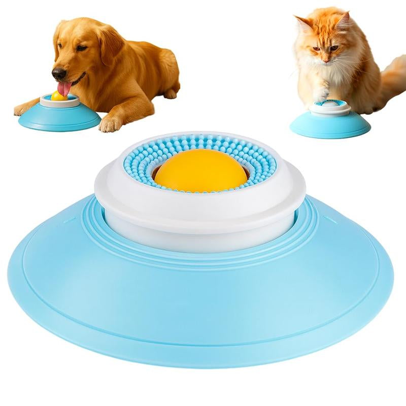 Mess-Free Dog Liquid Slow Feeder with Oral Care Texture, Keeps Face Clean Rolling Ball Bowl for Yogurt & Broth, Tongue Cleaning