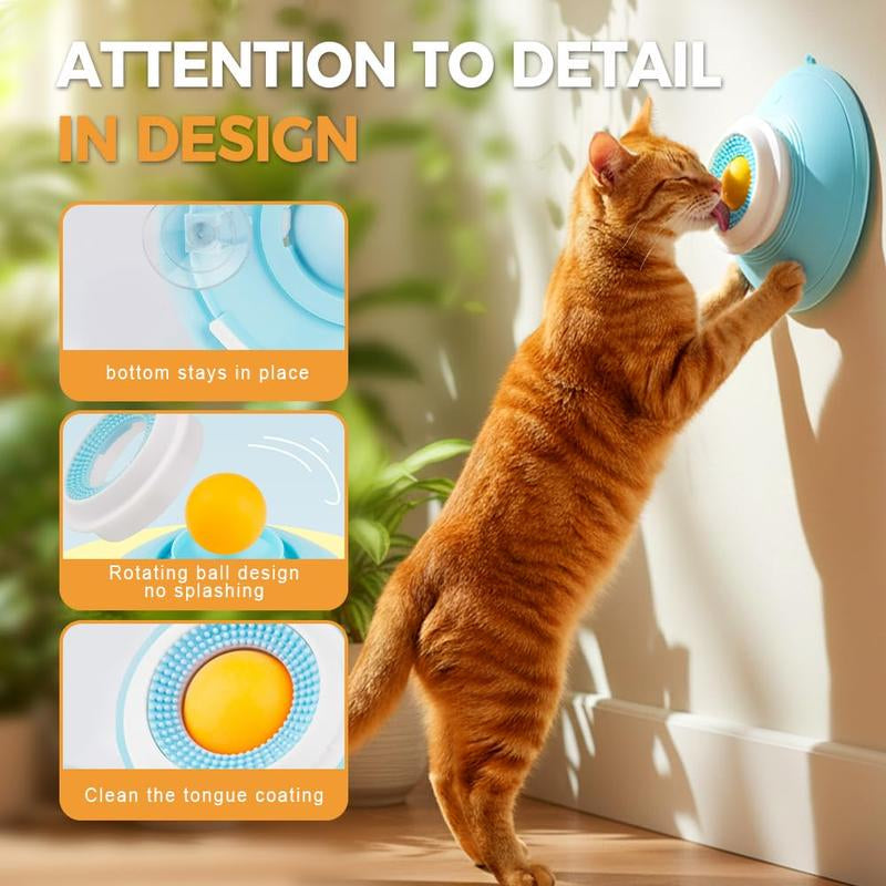 Mess-Free Dog Liquid Slow Feeder with Oral Care Texture, Keeps Face Clean Rolling Ball Bowl for Yogurt & Broth, Tongue Cleaning