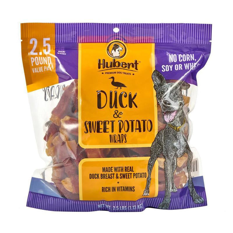 Hubert Gourmet Sweet Potato Wraps Dog Treats All-Natural Puppy Snacks - Chicken & Duck Flavor Dog Chips