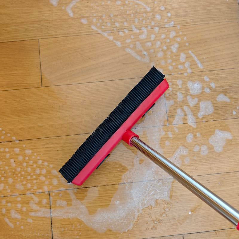 Pet Hair Remover Broom with Squeegee for Carpet & Tile Floors 2-In-1 Efficient Hair Removal Tool for Indoor & Outdoor Use Household Essential Multifunctional Hair Removal Brush - Shedding Grooming Kit