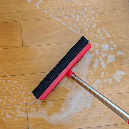 Pet Hair Remover Broom with Squeegee for Carpet & Tile Floors 2-In-1 Efficient Hair Removal Tool for Indoor & Outdoor Use Household Essential Multifunctional Hair Removal Brush - Shedding Grooming Kit