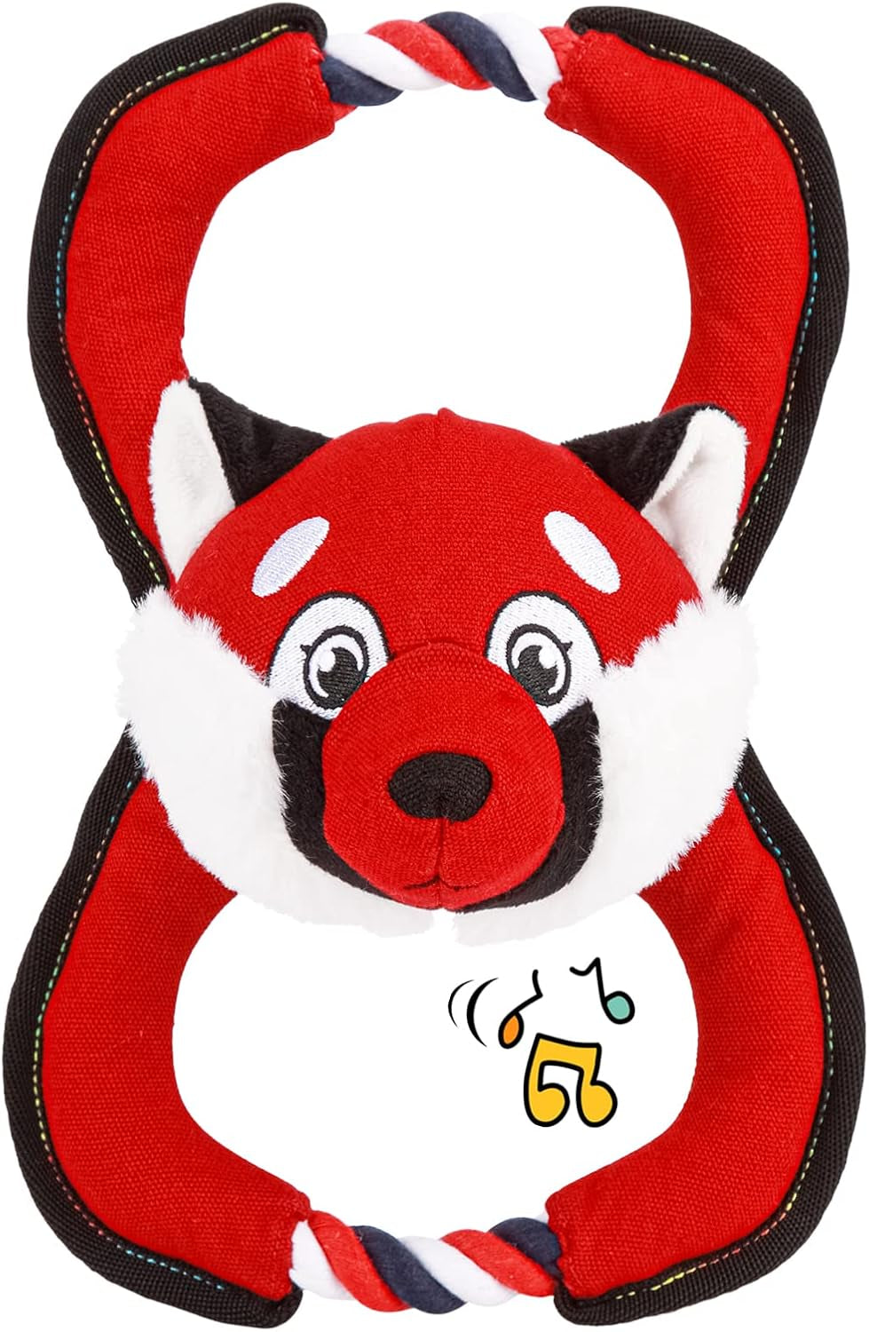 Interactive Dog Toys, Squeaky Dog Toys for Aggressive Chewers, Dog Plush Toys with Rope in Red Fox Shape, Tug of War Dog Toy for Small Dogs Medium Large Dogs