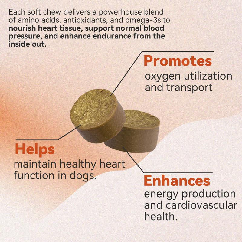 Gentle Wellness Support for Dogs | Taurine + Coq10 Soft Chews | No Fillers or Artificial Flavors