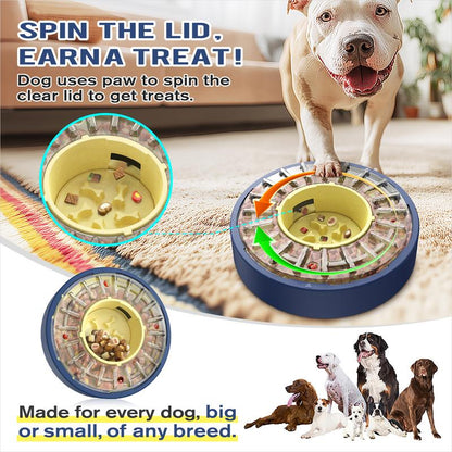 KADTC Large Size & Capacity Spinning Dog Puzzle Feeder, U.S. Brand & Design,Actually Slows down Eating to 5-60 Minutes,Anti-Gulping Mental Enrichment for Dogs Treat & Food Dispenser Toy