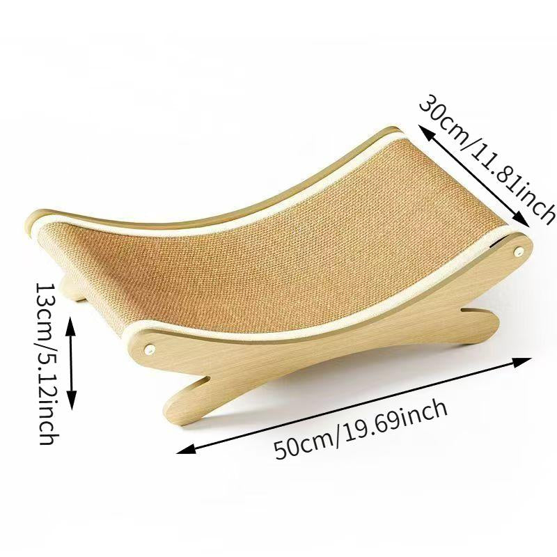Cat Recliner Scraper Board Anti-Scratch Cat Nest Wooden Sword Hemp Grinding Claws Scratching Pad Pet Hammock Sofa Toy Carton Kitten Homemade