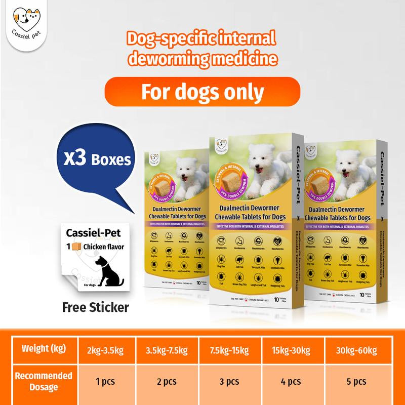 Cassiel Pet Natural Dog Parasite Support Chews Herbal Deworming Treats Chicken Flavor for Digestive Skin Health Immune Support Easy Feed