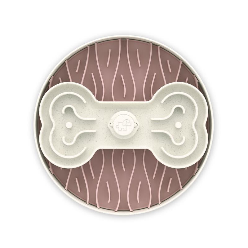 Puzzle Feeder Dog Slow Feeder Bowl - 15 Times Slower, 3 Parts, Silicon Mat, Dishwasher Safe, Spinning Bone Plate, Pet Toy, Multicoloured Slow Feeder