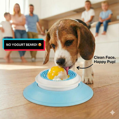 Mess-Free Dog Liquid Slow Feeder with Oral Care Texture, Keeps Face Clean Rolling Ball Bowl for Yogurt & Broth, Tongue Cleaning