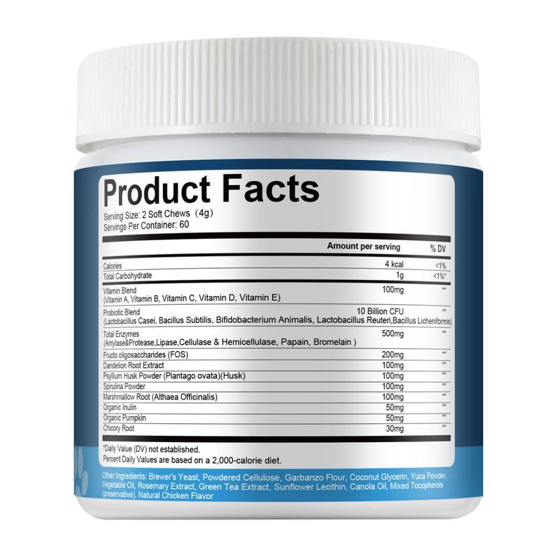 Probiotics for Dogs - Dogs Probiotics Chews with Enzymes & Fiber Blend Supports Gut Health, Boost Immune - Natural Probiotic Supplement for Digestive, Diarrhea, Gas, Constipation, Itchy Skin,120Ct