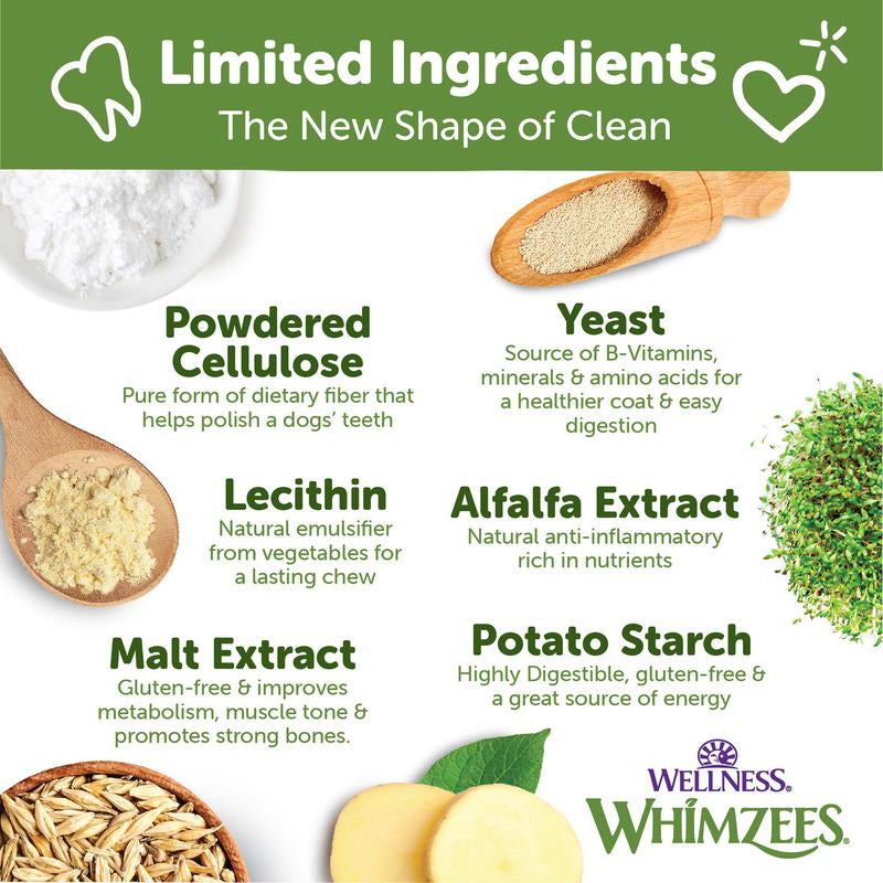 WHIMZEES Wellness Brushzees Dog Dental Treats, Dental Chews, Medium Size Stick, (12 Count)