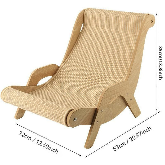 Cat Recliner Scraper Board Anti-Scratch Cat Nest Wooden Sword Hemp Grinding Claws Scratching Pad Pet Hammock Sofa Toy Carton Kitten Homemade