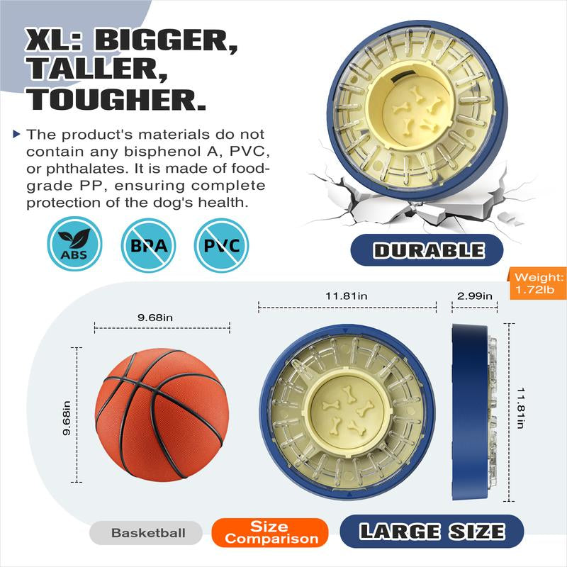 KADTC Large Size & Capacity Spinning Dog Puzzle Feeder, U.S. Brand & Design,Actually Slows down Eating to 5-60 Minutes,Anti-Gulping Mental Enrichment for Dogs Treat & Food Dispenser Toy