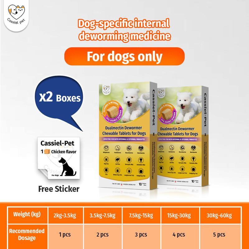 Cassiel Pet Natural Dog Parasite Support Chews Herbal Deworming Treats Chicken Flavor for Digestive Skin Health Immune Support Easy Feed