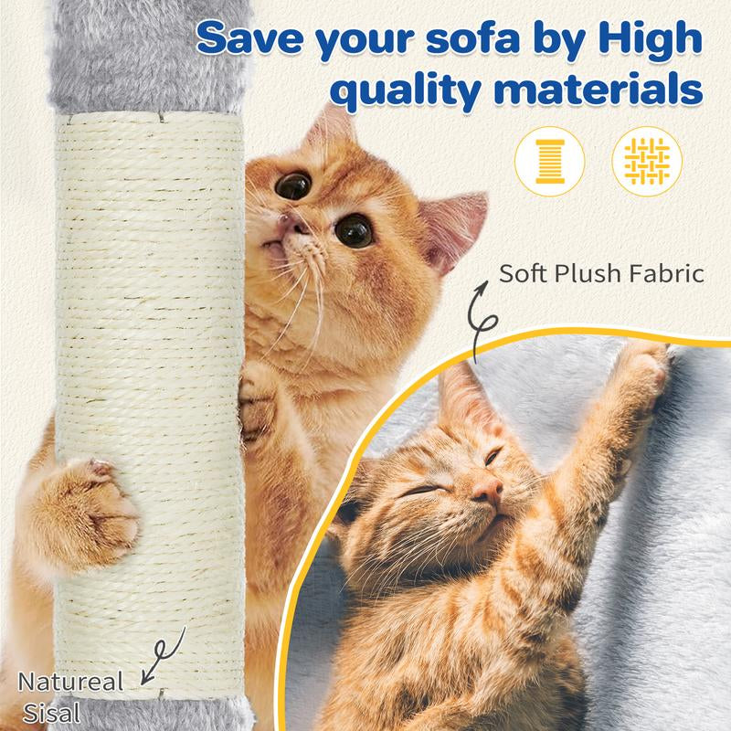 【Tiktokshopholidayhaul】Abcpet Cat Tree Tower 63In Multi-Level Cat Tower for Indoor Cats with Sisal Scratching Posts Condo Hammock Dangling Ball and Extended Platform for Cats to Play Pink Black Cat Tree