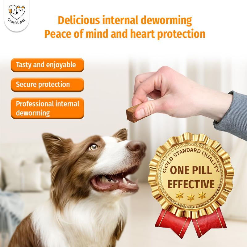 Cassiel Pet Natural Dog Parasite Support Chews Herbal Deworming Treats Chicken Flavor for Digestive Skin Health Immune Support Easy Feed