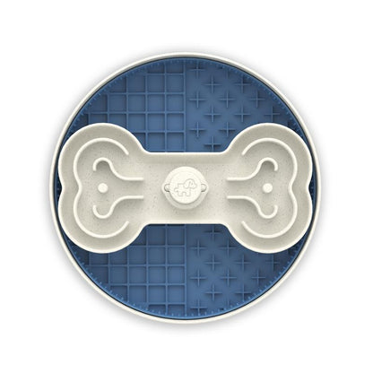 Puzzle Feeder Dog Slow Feeder Bowl - 15 Times Slower, 3 Parts, Silicon Mat, Dishwasher Safe, Spinning Bone Plate, Pet Toy, Multicoloured Slow Feeder