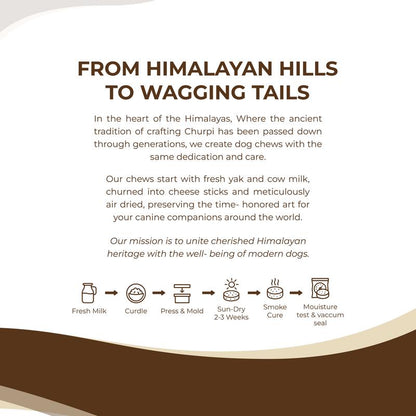 Pure Dog Chew Original Yak Cheese Chew - 1 OZ X 3 Sticks, Long-Lasting Himalayan Dog Chew, Rich in Protein & Calcium, 100% Natural, Grain-Free, Gluten-Free