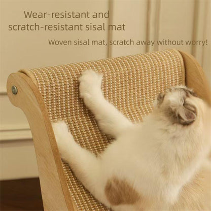 Cat Recliner Scraper Board Anti-Scratch Cat Nest Wooden Sword Hemp Grinding Claws Scratching Pad Pet Hammock Sofa Toy Carton Kitten Homemade