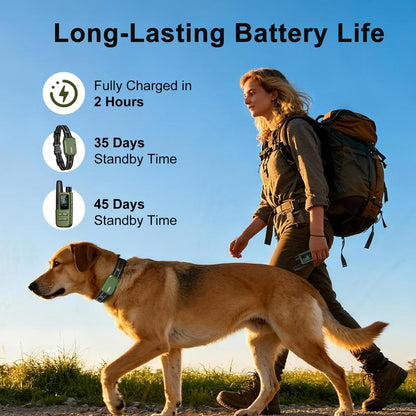 JUGBOW Dog Training Collar 4500FT Dog Training Behavior Aid, Remote IPX8 Waterproof with 4 Training Modes, Outdoor Rechargeable E-Collar DT61