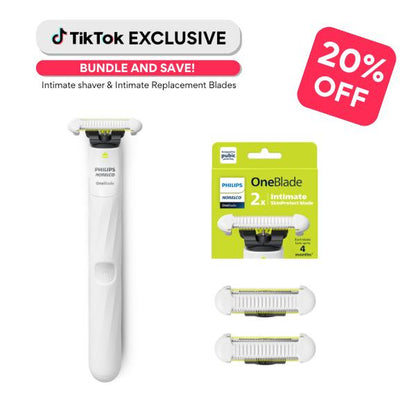 Philips Norelco Oneblade Intimate Pubic Groomer Smooth Steel Stainless Comfort