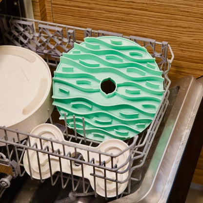 Puzzle Feeder Dog Slow Feeder Bowl - 15 Times Slower, 3 Parts, Silicon Mat, Dishwasher Safe, Spinning Bone Plate, Pet Toy, Multicoloured Slow Feeder