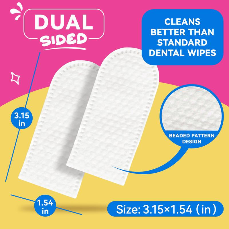 No-Rinse Dog Dental Care Wipes, Cat & Dog Tooth Brushing Kit, Dog Wipes for Pet & Cat Teeth Cleaning, Dog Toothbrush Finger Dental Wipes to Remove Plaque & Tartar, Disposable Dog Wipes - 50 Count