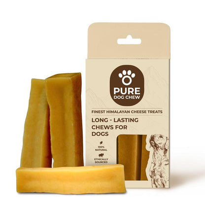 Pure Dog Chew Original Yak Cheese Chew - 1 OZ X 3 Sticks, Long-Lasting Himalayan Dog Chew, Rich in Protein & Calcium, 100% Natural, Grain-Free, Gluten-Free