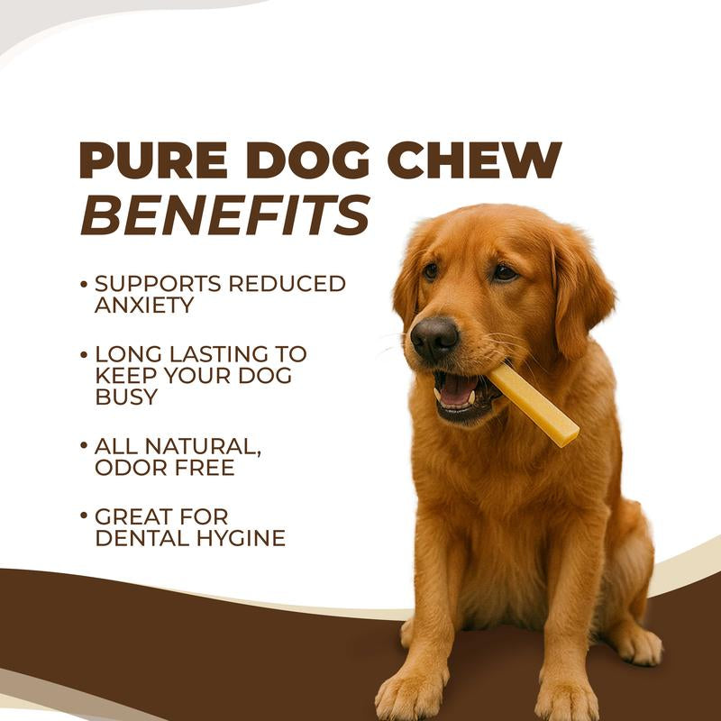 Pure Dog Chew Original Yak Cheese Chew - 1 OZ X 3 Sticks, Long-Lasting Himalayan Dog Chew, Rich in Protein & Calcium, 100% Natural, Grain-Free, Gluten-Free