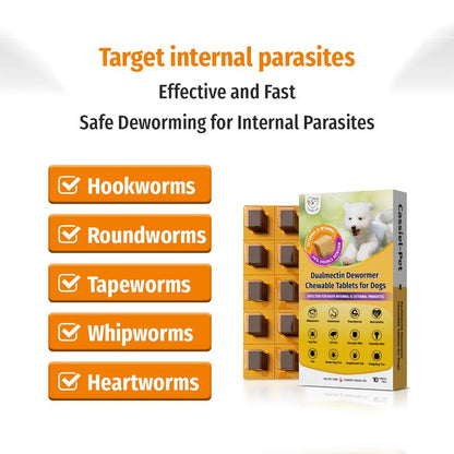 Cassiel Pet Natural Dog Parasite Support Chews Herbal Deworming Treats Chicken Flavor for Digestive Skin Health Immune Support Easy Feed