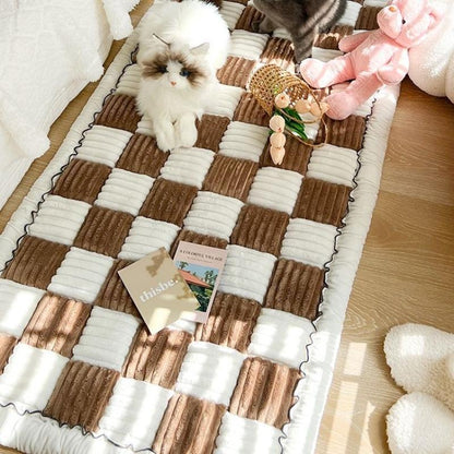 Plaid Pattern Pet Mat, Non-Slip & Soft & Comfortable Pet Sofa Mat, Pet Supplies for Indoor Use
