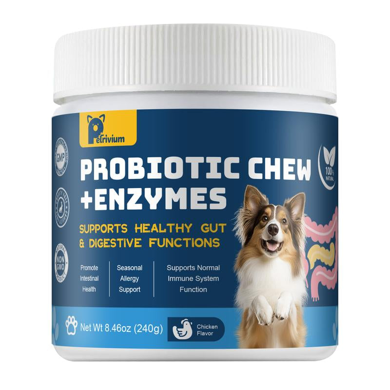 Probiotics for Dogs - Dogs Probiotics Chews with Enzymes & Fiber Blend Supports Gut Health, Boost Immune - Natural Probiotic Supplement for Digestive, Diarrhea, Gas, Constipation, Itchy Skin,120Ct