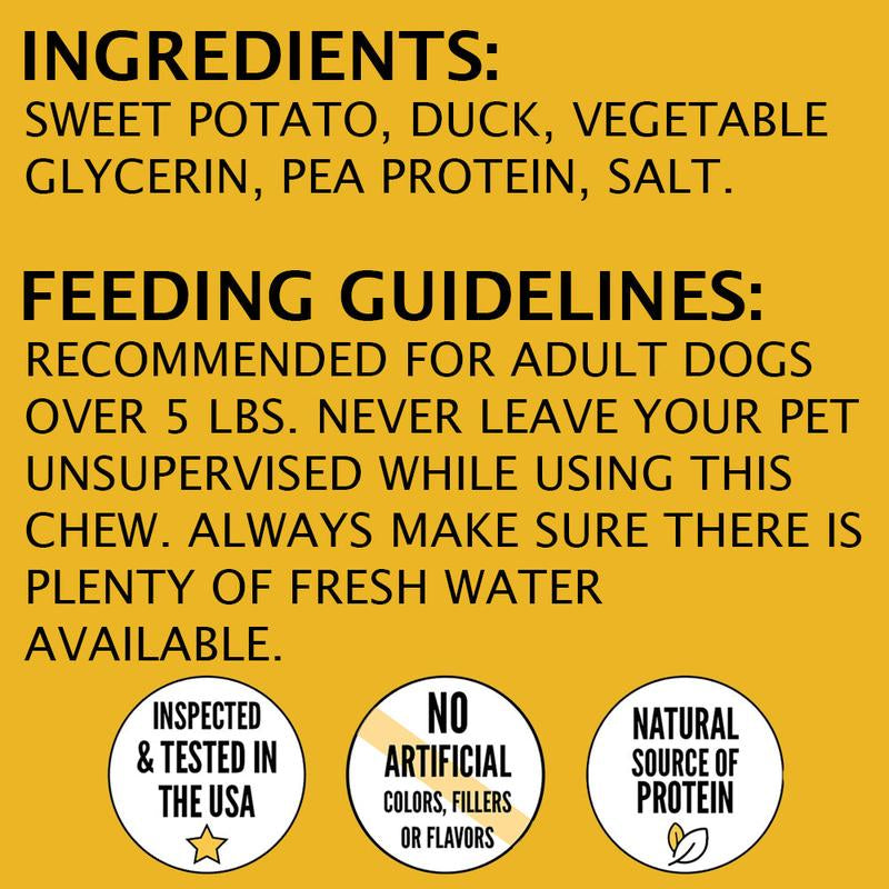 Hubert Gourmet Sweet Potato Wraps Dog Treats All-Natural Puppy Snacks - Chicken & Duck Flavor Dog Chips