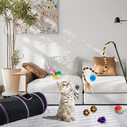 Cat Tunnel Dog Training Tunnel - Foldable Storage Tunnel for Cat Interactive Toys, Ideal for Pet Training and Play